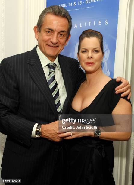 Stephen Urquhart, President of Omega and Marcia Gay Harden