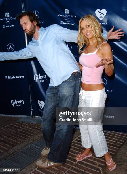 Tom Green and Jillian Barberie during Gibson/Baldwin Presents "Night at the Net" at the 78th Annual Mercedes-Benz Cup Benefiting MUSICARES Foundation...