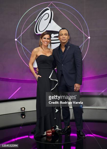 Maritere Vilar and Jon Secada attend The 22nd Annual Latin GRAMMY Awards at MGM Grand Garden Arena on November 18, 2021 in Las Vegas, Nevada.