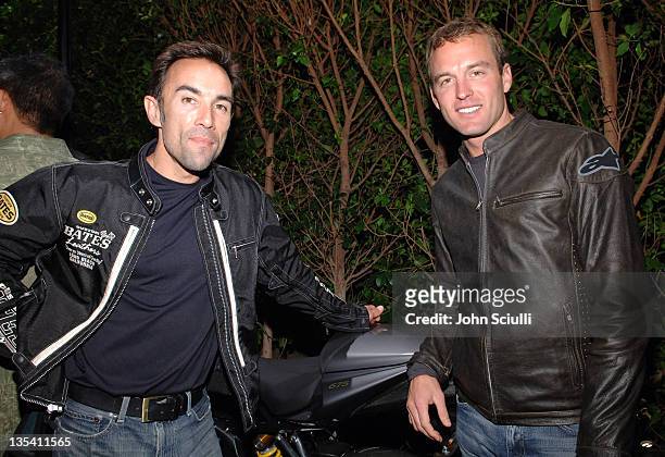 Francesco Quinn and Arthur Coldwells during 2007 Triumph Motorcycle Launch Party at Viceroy Hotel in Santa Monica, California, United States.