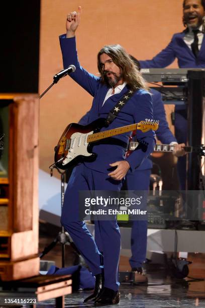 Juanes performs onstage during The 22nd Annual Latin GRAMMY Awards at MGM Grand Garden Arena on November 18, 2021 in Las Vegas, Nevada.