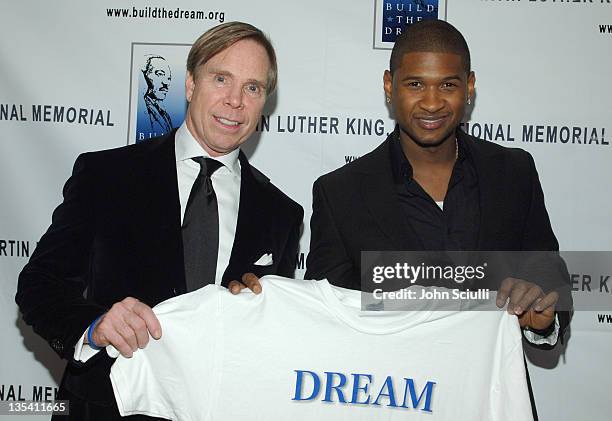 Tommy Hilfiger and Usher during Los Angeles Dream Dinner Commemorating Martin Luther King Jr. National Memorial - February 28, 2006 at Beverly Hills...