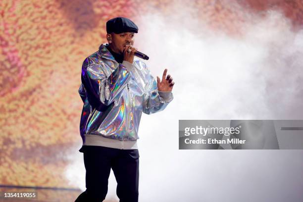 Ozuna performs onstage during The 22nd Annual Latin GRAMMY Awards at MGM Grand Garden Arena on November 18, 2021 in Las Vegas, Nevada.