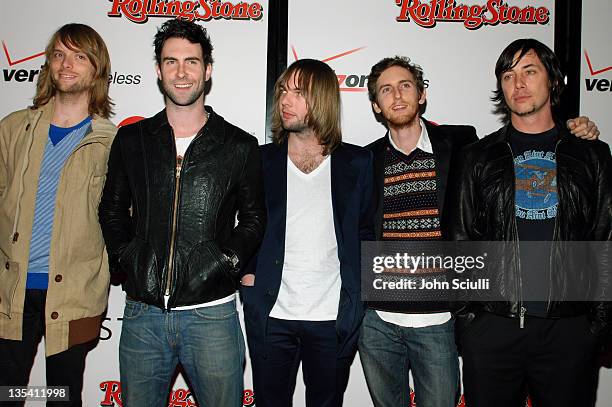 Maroon 5 during Rolling Stone/Verizon Wireless Pre-GRAMMY Concert with Kanye West - Arrivals at Spider Club in Hollywood, California, United States.