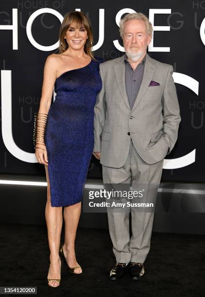 Giannina Facio and Ridley Scott attend the Los Angeles Premiere Of MGM's "House Of Gucci" at Academy Museum of Motion Pictures on November 18, 2021...