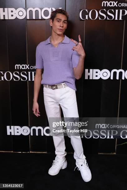 Evan Mock attends the mid-season premiere of "Gossip Girl" at 214 Lafayette Street on November 18, 2021 in New York City.