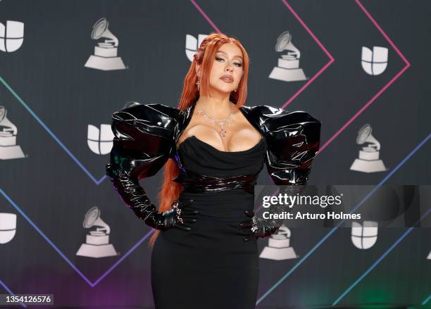 Christina Aguilera attends The 22nd Annual Latin GRAMMY Awards at MGM Grand Garden Arena on November 18, 2021 in Las Vegas, Nevada.