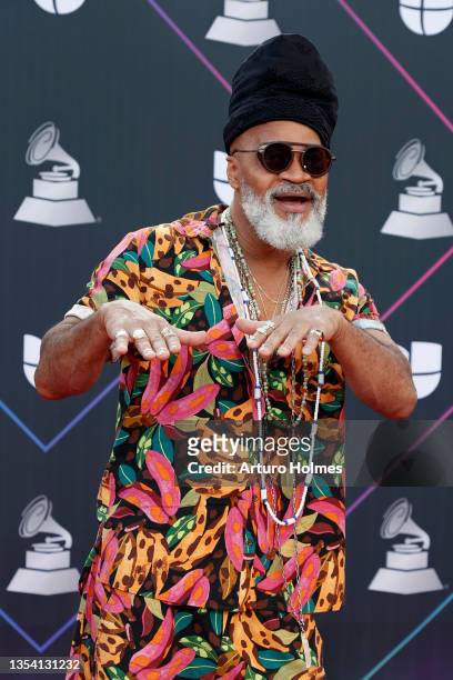 Carlinhos Brown attends The 22nd Annual Latin GRAMMY Awards at MGM Grand Garden Arena on November 18, 2021 in Las Vegas, Nevada.