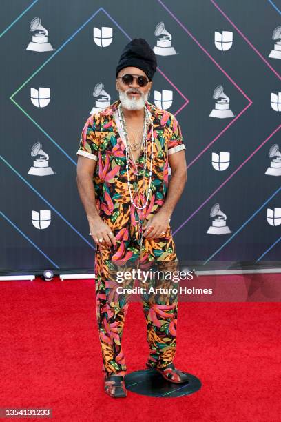 Carlinhos Brown attends The 22nd Annual Latin GRAMMY Awards at MGM Grand Garden Arena on November 18, 2021 in Las Vegas, Nevada.