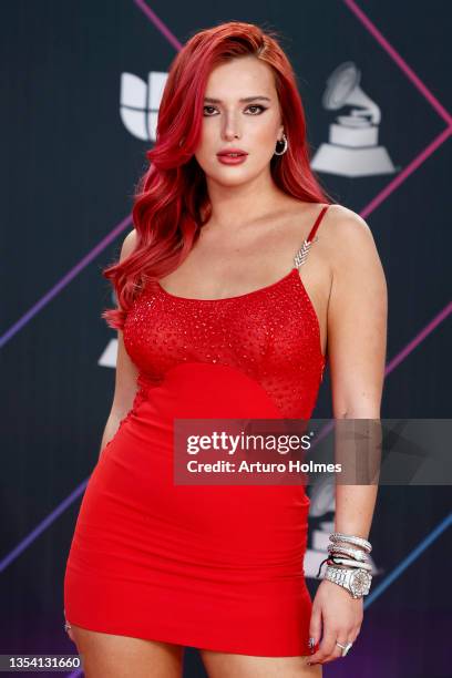 Bella Thorne attends The 22nd Annual Latin GRAMMY Awards at MGM Grand Garden Arena on November 18, 2021 in Las Vegas, Nevada.