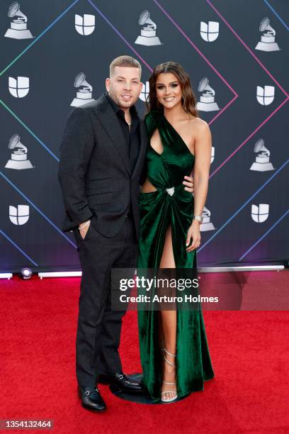 Vicente Saavedra and Clarissa Molina attends The 22nd Annual Latin GRAMMY Awards at MGM Grand Garden Arena on November 18, 2021 in Las Vegas, Nevada.