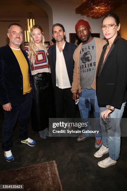 Jason Miller, Erin Pollard, Justin Capuco, Sean Pressley and Jenna Lyons attend Jenna Lyons for Roll & Hill furniture launch at Roll & Hill showroom...