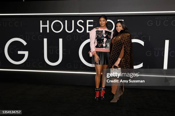 Natalia Diamante Bryant and Vanessa Bryant attend the Los Angeles Premiere Of MGM's "House Of Gucci" at Academy Museum of Motion Pictures on November...