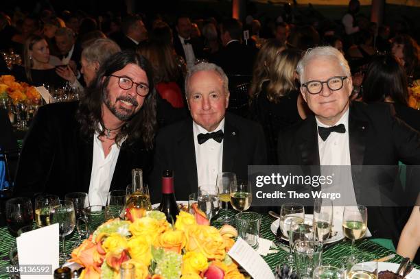 Dave Grohl, Lorne Michaels and Steve Martin attend the American Museum of Natural History Gala 2021 on November 18, 2021 in New York City.