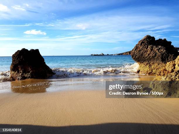 scenic view of sea against sky,anguilla - anguilla - fotografias e filmes do acervo