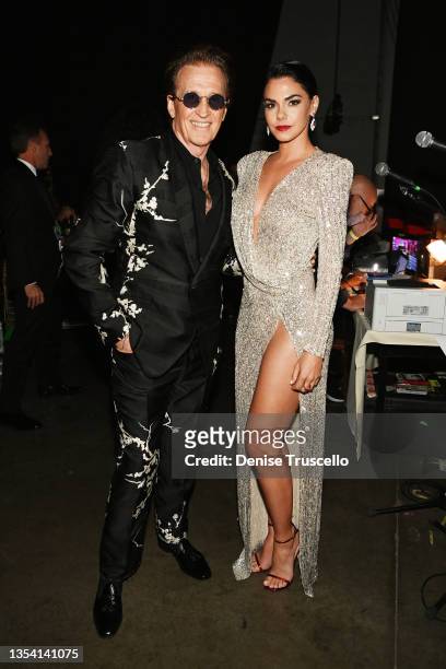 Emmanuel and Livia Brito attend The 22nd Annual Latin GRAMMY Awards at MGM Grand Garden Arena on November 18, 2021 in Las Vegas, Nevada.