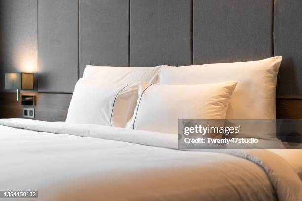 interior of the bedroom - kussen stockfoto's en -beelden