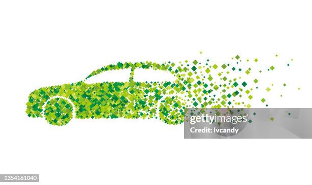 electric vehicle, green energy concept - half car stock illustrations