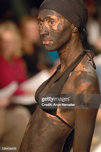 Model wearing Juan Carlos Obando Spring 2006 during Mercedes-Benz Spring 2006 L.A. Fashion Week at Smashbox Studios - Juan Carlos Obando - Runway at...