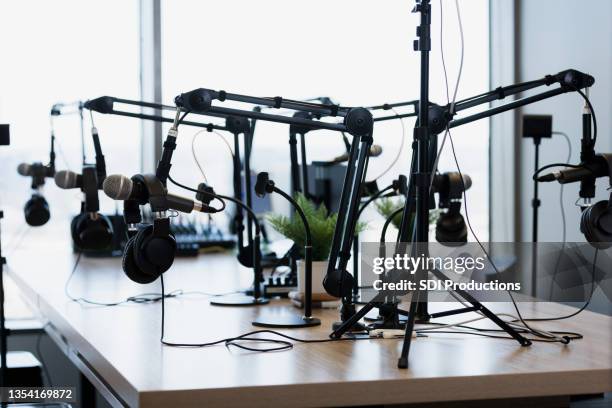 empty podcast studio for rent - consistent performance stock pictures, royalty-free photos & images