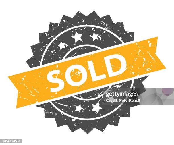 sold - stamp, imprint, seal template. grunge effect. vector stock illustration - printing texture stock illustrations
