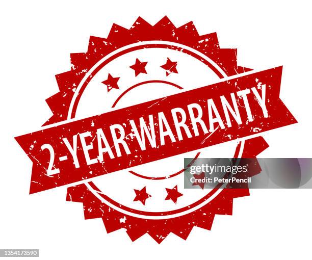 2 years warranty - stamp, imprint, seal template. grunge effect. vector stock illustration - printing services stock illustrations