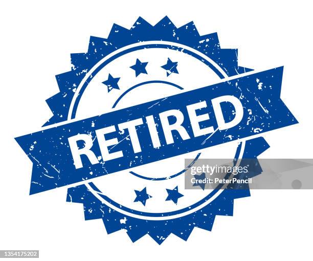 retired - stamp, imprint, seal template. grunge effect. vector stock illustration - printing services stock illustrations