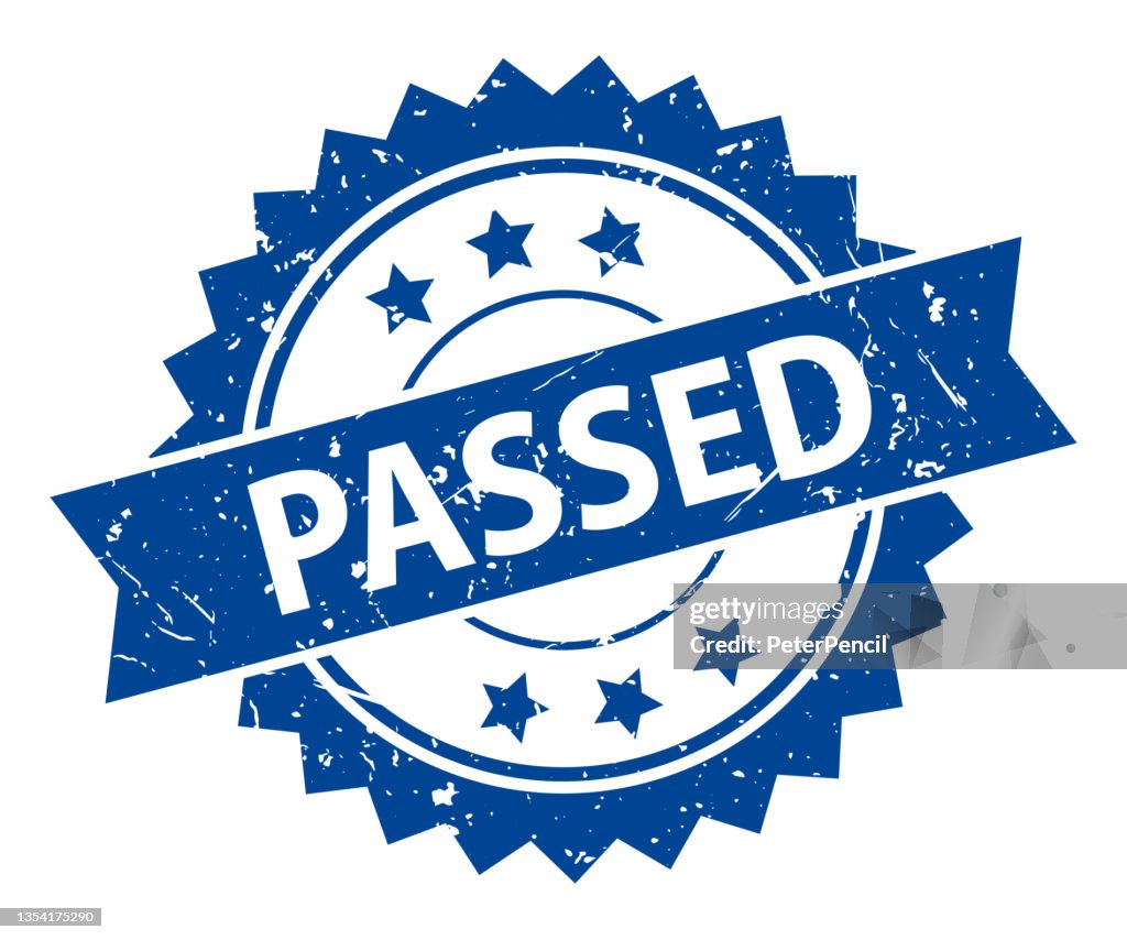 Passed - Stamp, Imprint, Seal Template. Grunge Effect. Vector Stock Illustration