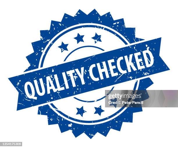 quality checked - stamp, imprint, seal template. grunge effect. vector stock illustration - quality control stock illustrations