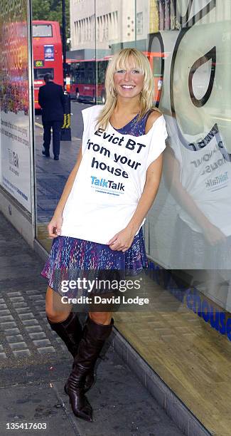 Shell Jubin during "Big Brother 5" UK - Contestant Shell Jubin Promotes Talk Talk - Photocall at The Carphone Warehouse in London, Great Britain.