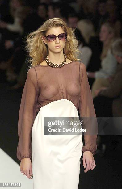 Model wearing Paul Costelloe during London Fashion Week Spring 2005 - Paul Costelloe - Runway at BFC Tent, Kings Road, Chelsea in London, Great...