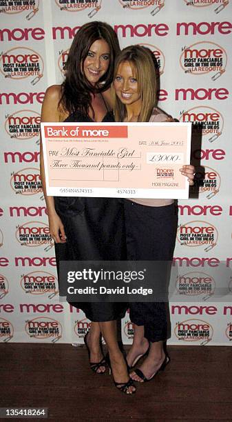 Lisa Snowdon and Helen Tyrell during La Redoute Miss More 2005 - "Most Fanciable Girl in the UK" at ll Bottaccio in London, Great Britain.