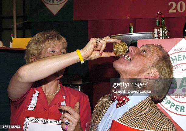 Neil Hamilton and Christine Hamilton during British Oyster Opening Championships at Bibendum Oyster Bar in London, Great Britain.