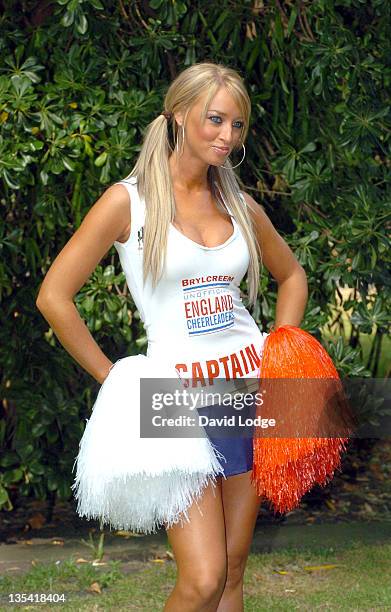 Lauren Pope during Brylcreem Launches Search for the Unofficial England Cheerleaders - Photocall at Soho Square in London, Great Britain.