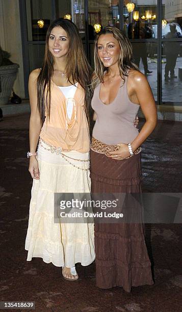 Leilani Dowding and Michelle Heaton during ITV1's Celebrity Wrestling - Press Launch at Soho Hotel in London, Great Britain.