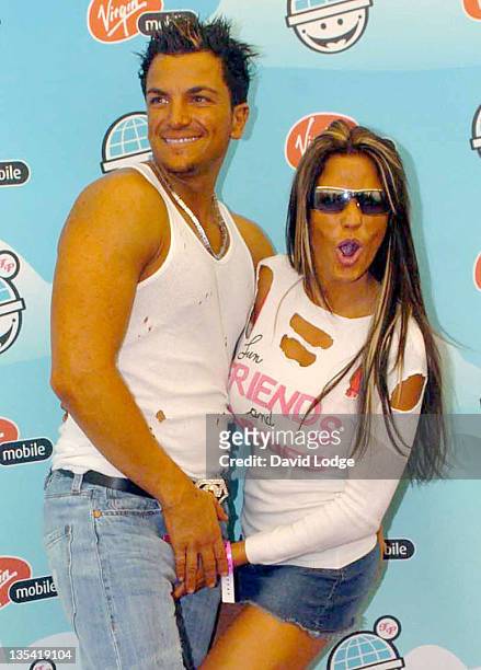 Peter Andre and Jordan during 2004 Big Gay Out - Press Room at Finsbury Park in London, Great Britain.