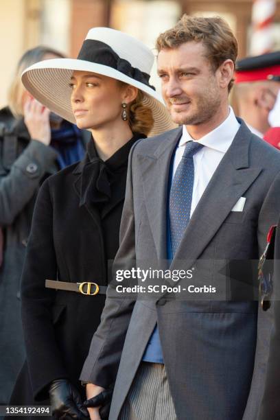 Beatrice Borromeo and Pierre Casiraghi attend a thanksgiving mass at the Cathedral of Monaco during the Monaco National Day Celebrations on November...
