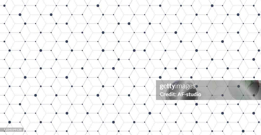 Abstract Hexagonal Blockchain Network Hintergrund