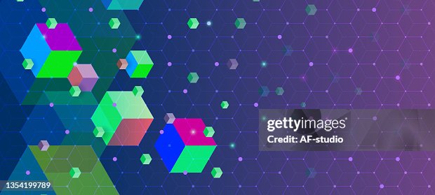 Abstract Hexagonal Blockchain Network Background Abstract Hexagonal Blockchain Network Background