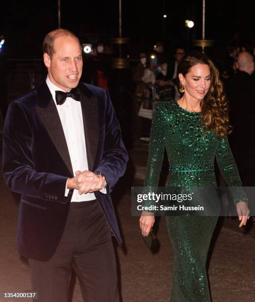 Prince William, Duke of Cambridge and Catherine, Duchess of Cambridge attend the Royal Variety Performance at Royal Albert Hall on November 18, 2021...