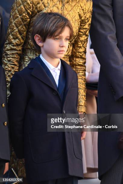 Raphaël Elmaleh attend the Monaco National day celebrations in the courtyard of the Monaco palace on November 19, 2021 in Monte-Carlo, Monaco.