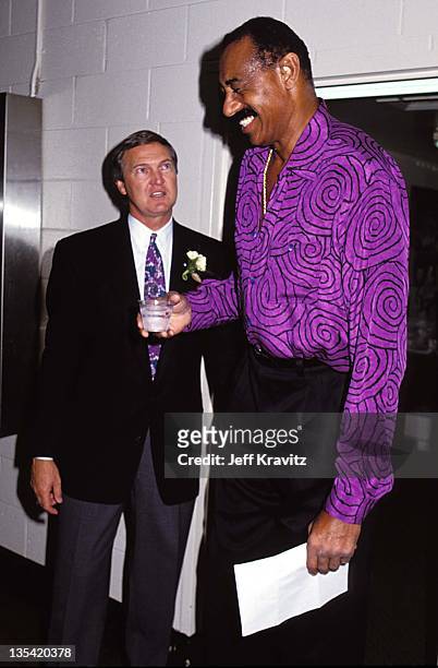 Jerry West and Wilt Chamberlain during 1992 File Photos.