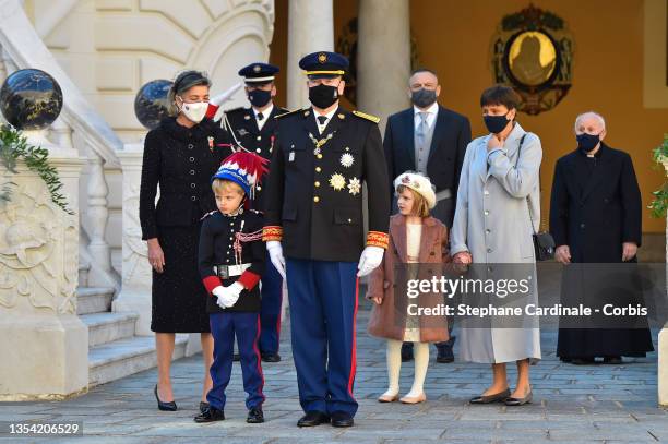 Prince Jacques of Monaco, Prince Albert II of Monaco, Princess Gabriella of Monaco, Princess Caroline of Hanover and Stéphanie of Monaco attend the...