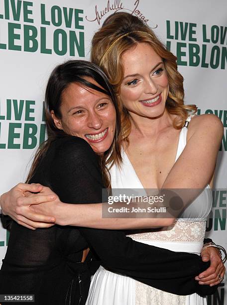 Michelle Jonas, designer and Heather Graham during Michelle Jonas Travelwear Spring 2007 Collection Launch at Hollywood Roosevelt Hotel in Hollywood,...