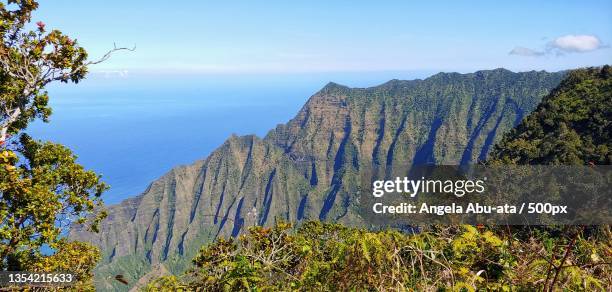 scenic view of mountains against sky,united states,usa - ata island tour stock pictures, royalty-free photos & images