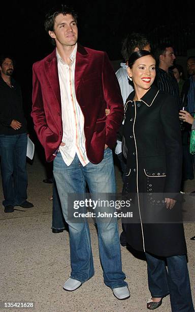 Barry Zito and Alyssa Milano during Esquire House Hosts Young Hollywood "Rock The Vote" Party - Arrivals at The Esquire House, Los Angeles in Beverly...