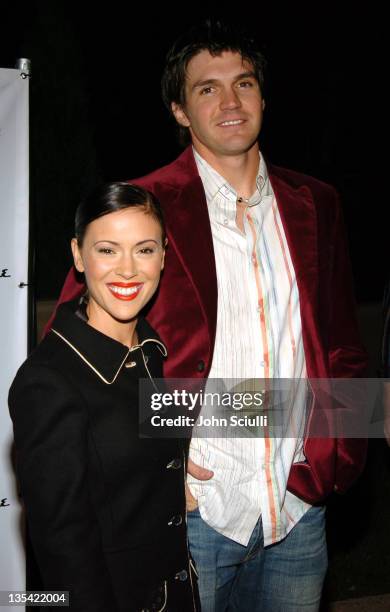 Alyssa Milano and Barry Zito during Esquire House Hosts Young Hollywood "Rock The Vote" Party - Arrivals at The Esquire House, Los Angeles in Beverly...