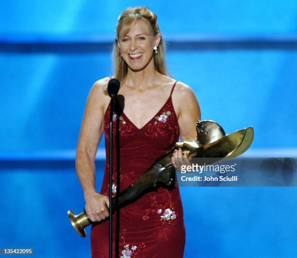 Debbie Evans accepts her award for Best Overall Stunt Stuntwoman for her work in "The Matrix Reloaded"
