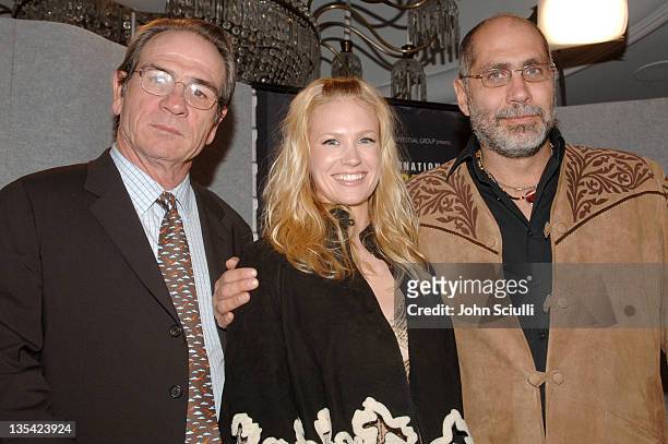 Tommy Lee Jones, January Jones and Guillermo Arriaga