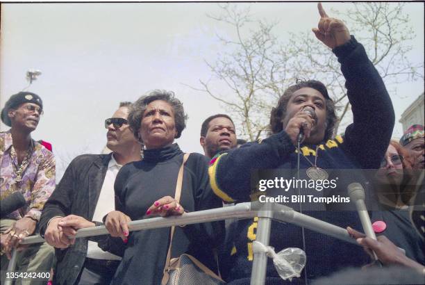 April 30th: MANDATORY CREDIT Bill Tompkins/Getty Images Al Sharpton leads a protest march after the jury delibertaion and verdict during the Rodney...